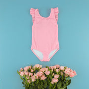 The Riley Ruffle One Piece in Darling Pink