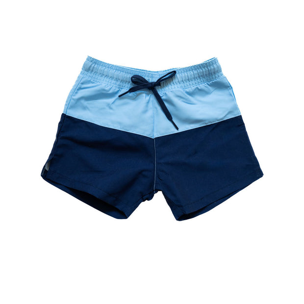 Jude Boy Board Shorts in Blue/Navy Colorblock