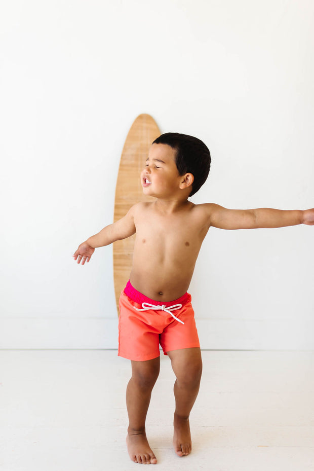 Jude Boy Board Shorts in Retro Colorblock