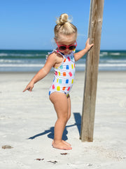 The Riley Ruffle One Piece in Popsicle